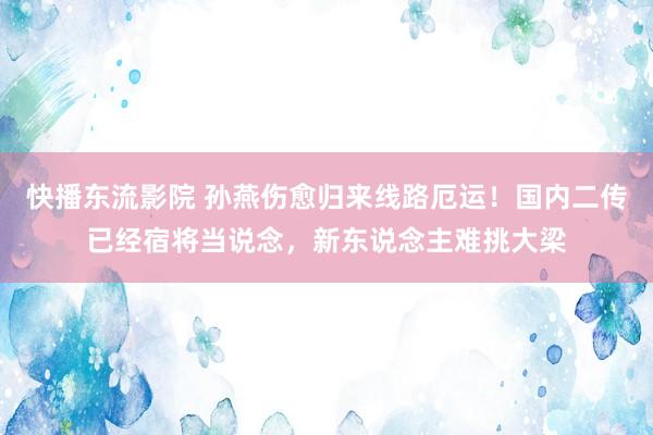 快播东流影院 孙燕伤愈归来线路厄运！国内二传已经宿将当说念，新东说念主难挑大梁