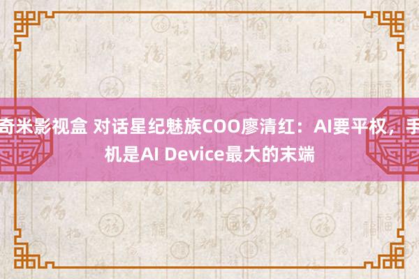 奇米影视盒 对话星纪魅族COO廖清红：AI要平权，手机是AI Device最大的末端