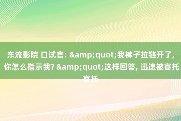 东流影院 口试官: &quot;我裤子拉链开了， 你怎么指示我? &quot;这样回答， 迅速被寄托